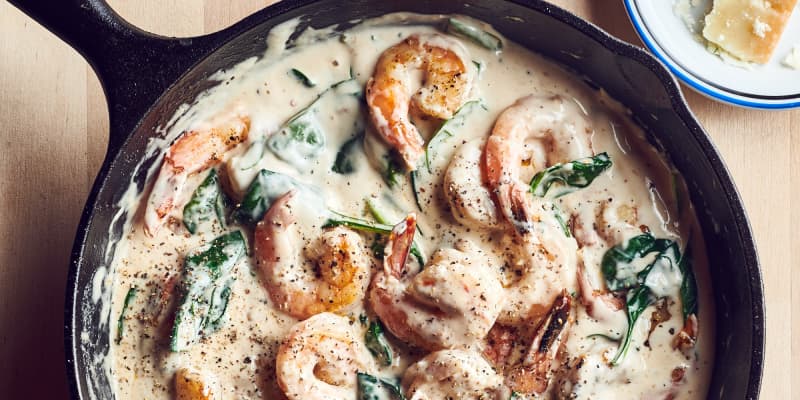 Shrimp alfredo with spinach sale